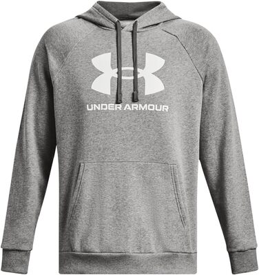 Чоловіча худі Under Armour Rival Fleece з логотипом, сіра (Castlerock Light Heather), розмір M