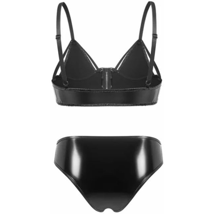 Сексуальна жіноча білизна GRRKDFQ: труси-сліпи з блискавкою (чорний, XL)