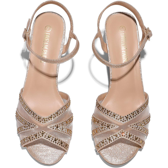 Жіночі босоніжки-туфлі DREAM PAIRS на низьких підборах, золотисті, розмір 40 EU