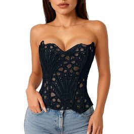 Корсет-топ для повних грудей: чорний корсет-шпеціаліст, готичний корсет, корсет-формувач, великі розміри, вінтажний стиль