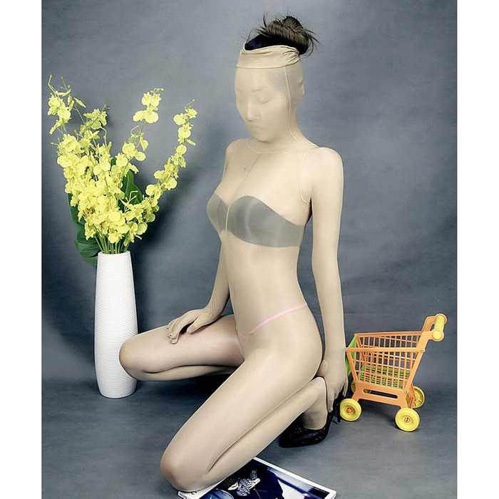 Боді-комбінезон BESYFAY унісекс з нейлону з капюшоном, рукавичками та 5-пальчастими носками (бежевий)