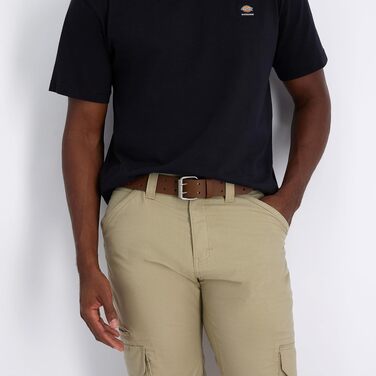 Шкіряний чоловічий ремінь Dickies з подвійним шпеньком, колір світло-коричневий, розмір 42