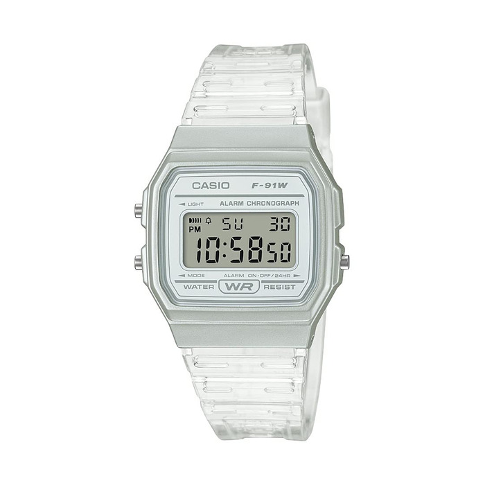 Класичний кварцовий годинник Casio F-91W водонепроникний з секундоміром, будильником та календарем