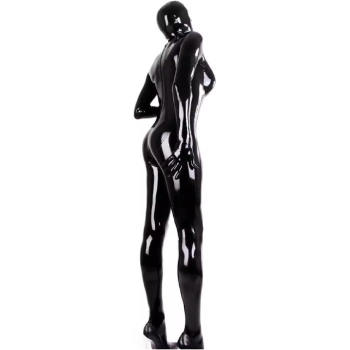 Костюм з латексу DDINGHOONQPODFR для жінок та чоловіків, чорний, з капюшоном, рукавичками та шкарпетками, 3D-крій