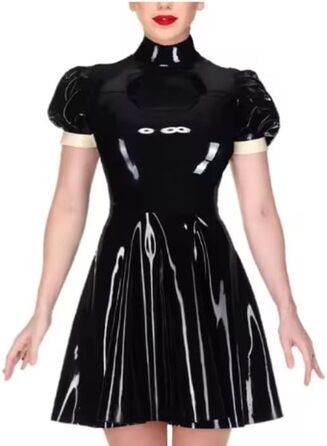 Чорне міні-плаття з еластичного кожзам, великий розмір XXL, для вечірок та клубів