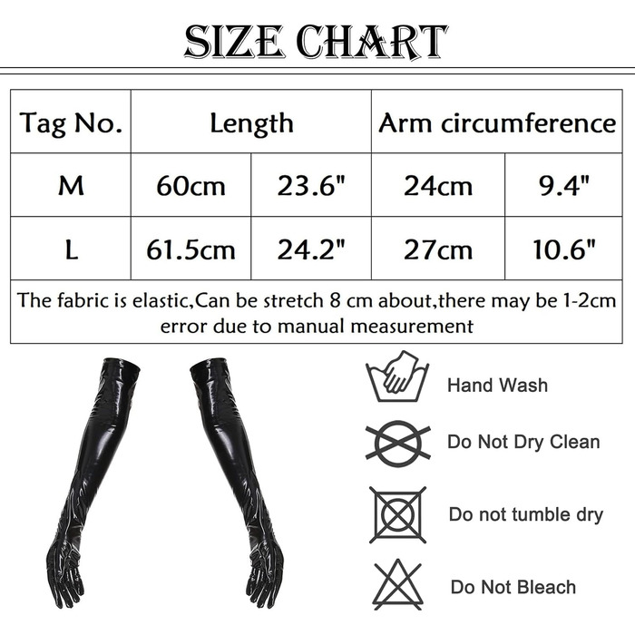Костюм FEOYA: боді з латексу, високі панчохи, довгі рукавички, чорний, M