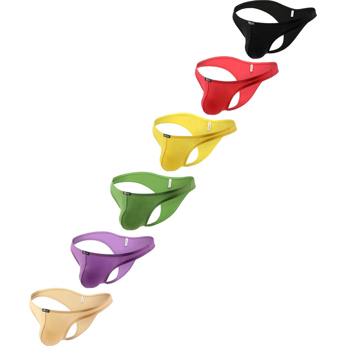 Сліпи iKingsky для чоловіків, сексуальний вигин, частковий закриття спини, труси для чоловіків, XL, 6 штук