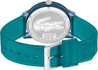 Аналоговий кварцовий годинник Lacoste 12.12 унісекс з силіконовим ремінцем Petit Piqué, бірюзовий (MEN, Turquoise)
