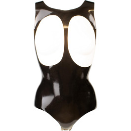 Корсет з латексу Rubberfashion Latex Body, чорний, 0.4 мм, без шлепок для грудей