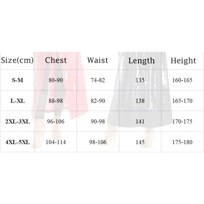 Жіночий тренч з ПВХ шкіри, довгий лаковий плащ, 5XL, чорний