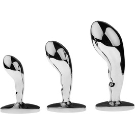 Анальний дildo з нержавіючої сталі, 3 розміри (S/M/L), вигнутий, для чоловіків та жінок, анальний масажер, SM іграшка, сріблястий