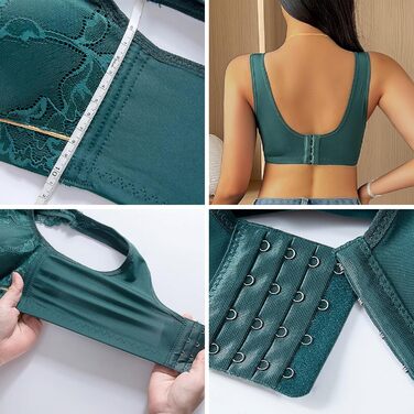 3 шт. комплект класичних мереживних спортивних бюстгальтерів CSKJ для жінок: Push Up, без кісточок, м'які, безшовні. Ідеально для спорту, сну та йоги (80C)