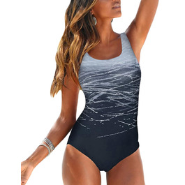 Світшот Bsubseach для жінок з контролем живота, купальник з перехресною спинкою, сірий, L