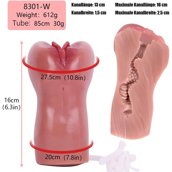 Реалістичний мастурбатор з функцією розпилення води для чоловіків - секс-іграшка