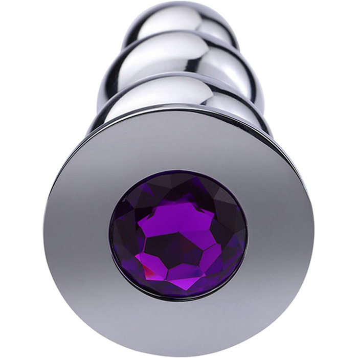 Анальний плагін з нержавіючої сталі з кристалами для простати - стимуляція, мастурбація (3 кульки)