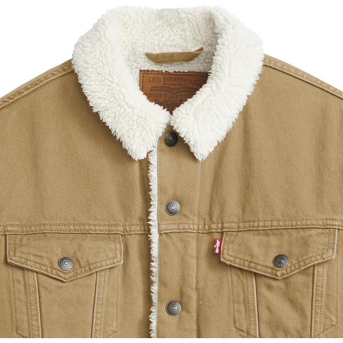 Чоловіча джинсова куртка Levi's Sherpa Trucker з підкладкою з шерпи, колір Ermine, розмір L