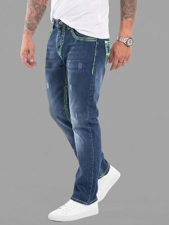 Чоловічі джинси Rock Creek Denim M33 з товстими швами, сині (31W / 32L, Rc-2271)
