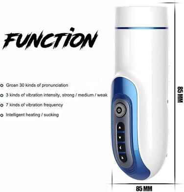 Електричний стакан для мастурбації з 7 режимами вібрації та підігрівом. Автоматичний мастурбатор для чоловіків. Інтимні іграшки для чоловіків