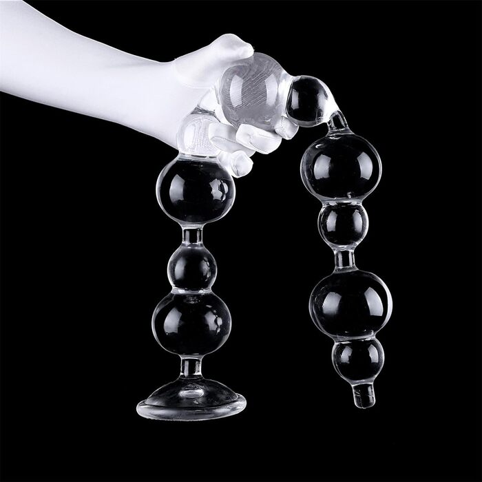 Анальний масажер з намистин для стимуляції простати, анальний дільдатор, Butt Plug, SM іграшки для дорослих (прозорий)