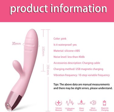 Вібратор Rabbit Rosa: 10 режимів, для клітора та G-точки, масажер для жінок та пар