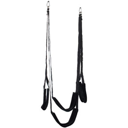 Кріплення для гойдалки OnundOn з рамою зі сталі та поворотним з'єднанням, включаючи дюбелі. Гойдалка для двох, для кріплення до стелі або дверей. Максимальне навантаження: 150 кг (Чорний)