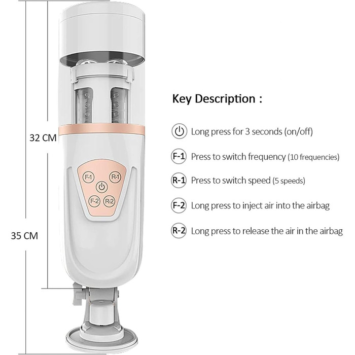Мастурбатор з телескопічною функцією, 10 швидкостей, 3D силікон - сексуальна іграшка для дорослих