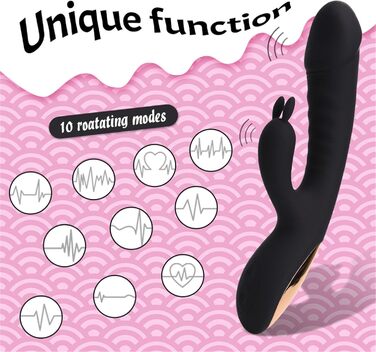 Вібратор G-Punkt Rabbit – класичний, 10 режимів, нагрів, тихий, чорний