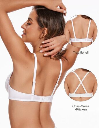 Бюстгальтер Wingslove з кісточками, мереживом, balconette, прозорий, білий, 80E