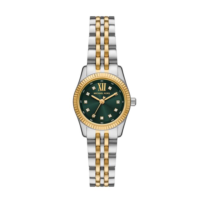 Жіночий годинник Michael Kors Lexington, 26мм, кварцовий механізм, сталевий браслет (оливковий та золотистий)