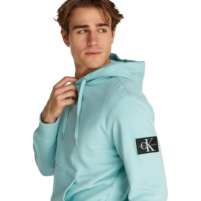 Чоловічий худі з капюшоном Calvin Klein Badge, колір Fresh Mint (м'ятний), розмір XS