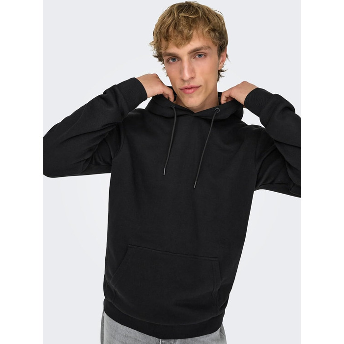 Чоловічий худі Only & Sons ONSCERES чорного кольору, розмір L
