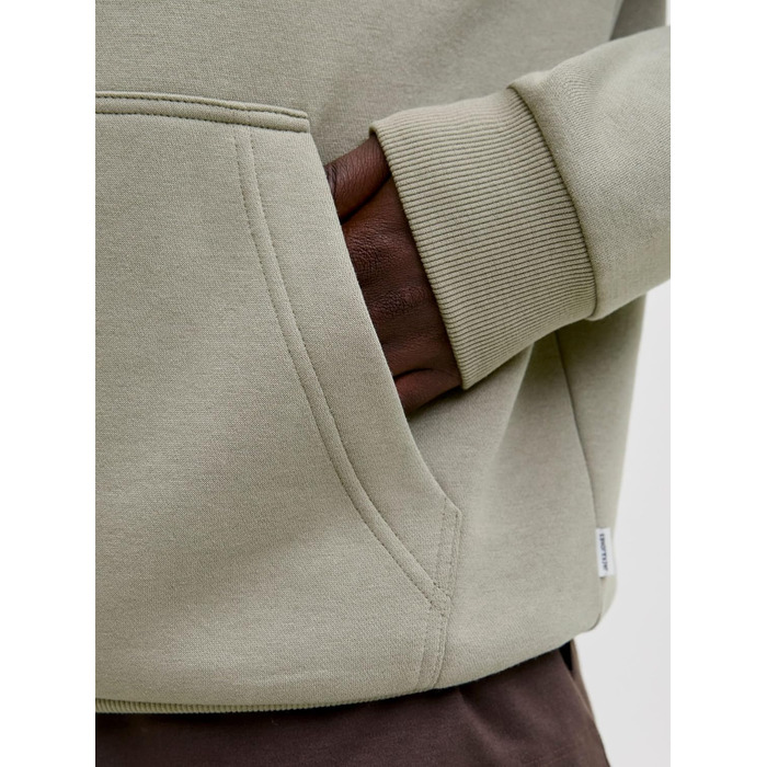 Чоловічий худі JACK & JONES Mae однотонний з капюшоном, колір Vetiver, розмір XS