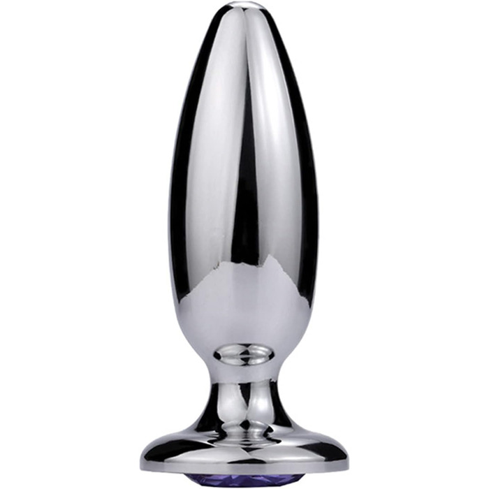 Анальний плаґер з нержавіючої сталі з кристалом для стимуляції простати. Іграшка для стимуляції ануса, для чоловіків, жінок та пар. (Одиночний плаґер)
