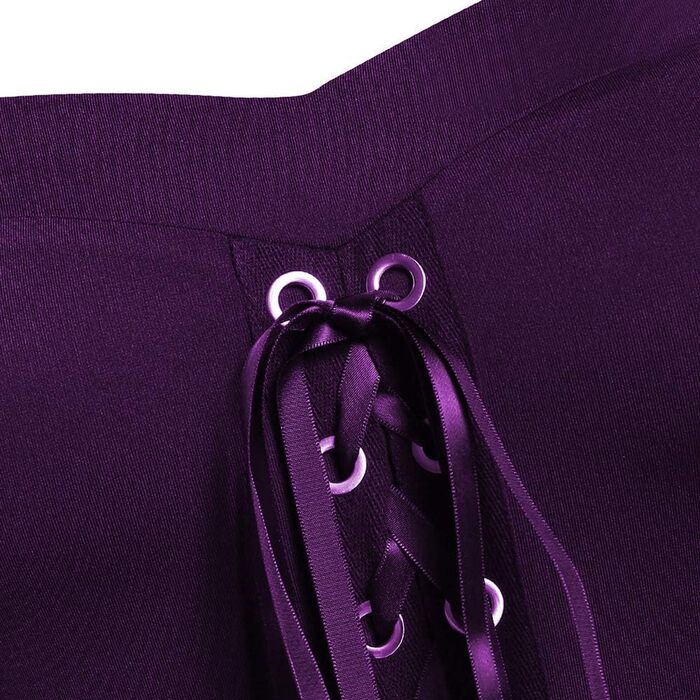 Сукня CHARMMA Готичний Хелловін, жіноча, розмір XL, A-силует, довге, з бантинними рукавами, для свята, косплей, вечірка (фіолетовий)