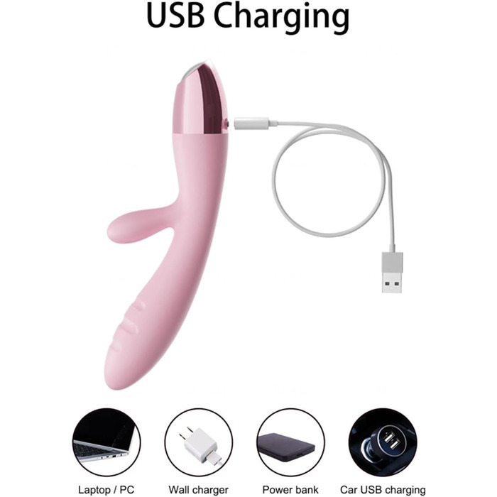 Вібратор Rabbit Silikon для G-точки, 10 режимів. Іграшка для дорослих, рожевий