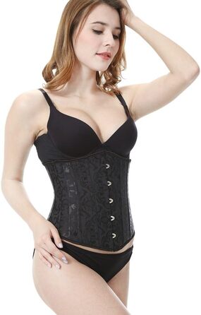 Корсет Everbellus для жінок, 24 сталеві ребра, для схуднення, корсаж, пояс, під грудьми, без кісточок, мідер, 3XL, чорний