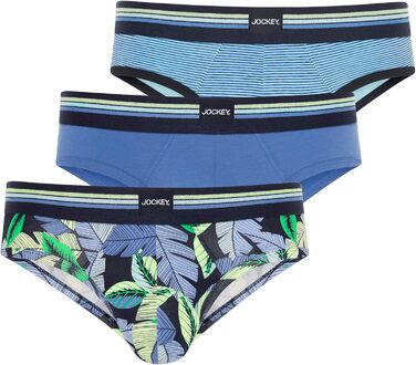 Труси чоловічі Jockey Cotton Stretch (3 шт.) - бавовна та еластан, середньою посадкою, колір True Blue