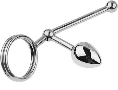 Анальний гачок з кільцями для яєчок, металевий, для БДСМ, з кільцем для статевого члена, з анальним штекером, для чоловіків, S+M+L