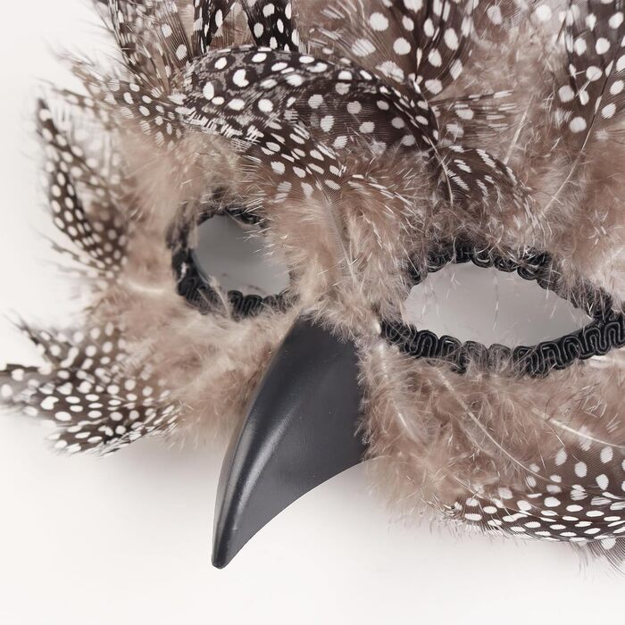 Венеціанська маска для жінок та чоловіків, маска для маскараду, маска з пір'ям, маска ворон для карнавалу, Фашинг, Хелловін, косплей, аксесуари до костюма (коричнева)