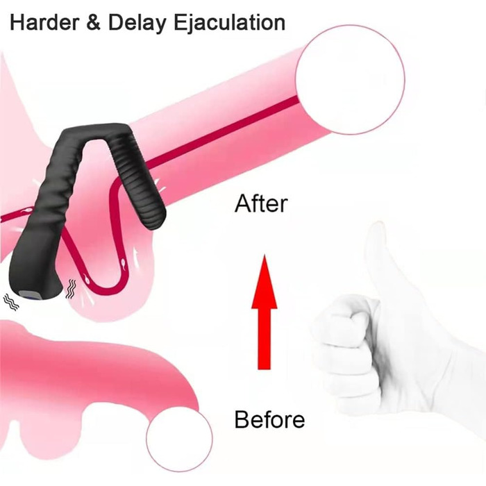 Вібратор кільце для пеніса з 10 режимами вібрації, стимулятор клітора, вологостійкий, для чоловіків та пар. Іграшка для дорослих