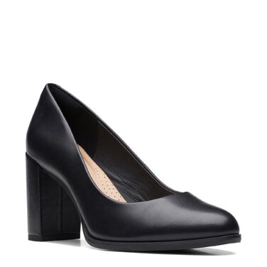 Жіночі туфлі-човники Clarks Freva85 Court, шкіряні, чорні, розмір 38 EU