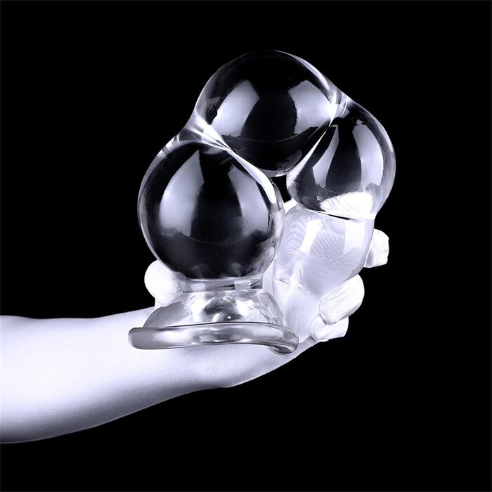 Анальний масажер Riesen XL з присоском: прозорий анальний кулька, масажер простати, дилататор для ануса, іграшка для дорослих (чоловіки, жінки)