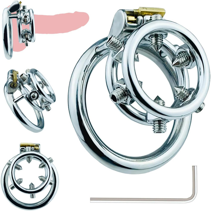 Сталевий кільцевий роздільник яєчок (Doul) з шипами для чоловіків. Кольце для яєчок, розтягувач яєчок, CBT, Бондеж, інтимні іграшки. Діаметр 45 мм