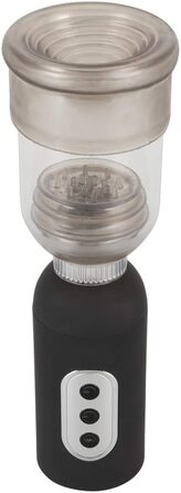 ORION Penispumpe - інтенсивний вакуумний насос для чоловіків, для тренування потенції, симуляції орального сексу, перезаряджається, прозорий/чорний (з 3 режимами всмоктування та 5 рівнями вібрації)