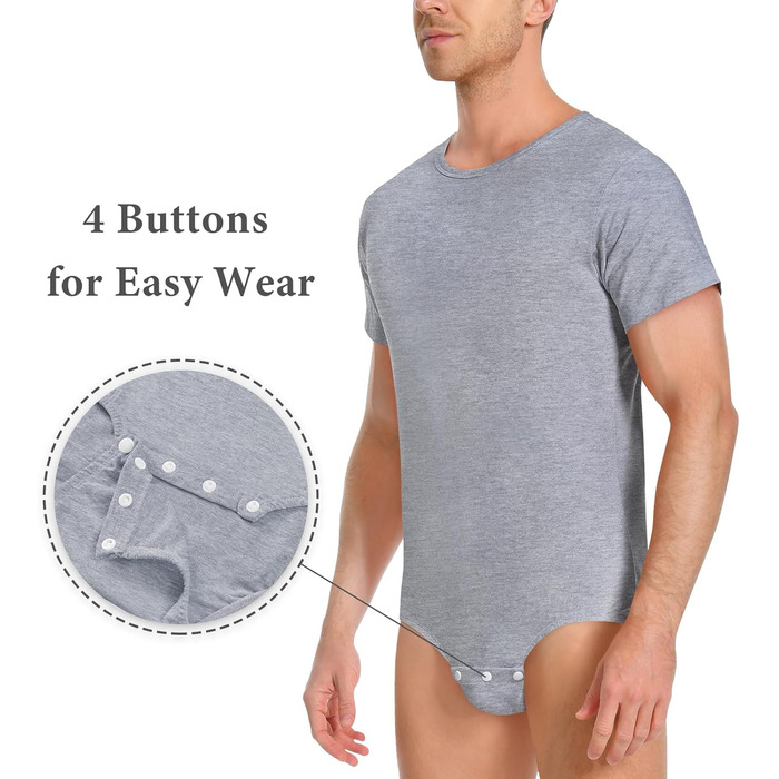 Комбінезон чоловічий Littleforbig з бавовни, вільний крій (сірий темно-сірий, L)