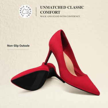 Жіночі туфлі-лодочки Dream Pairs на шпильці з мереживом, червоні (розмір 40.5 EU)
