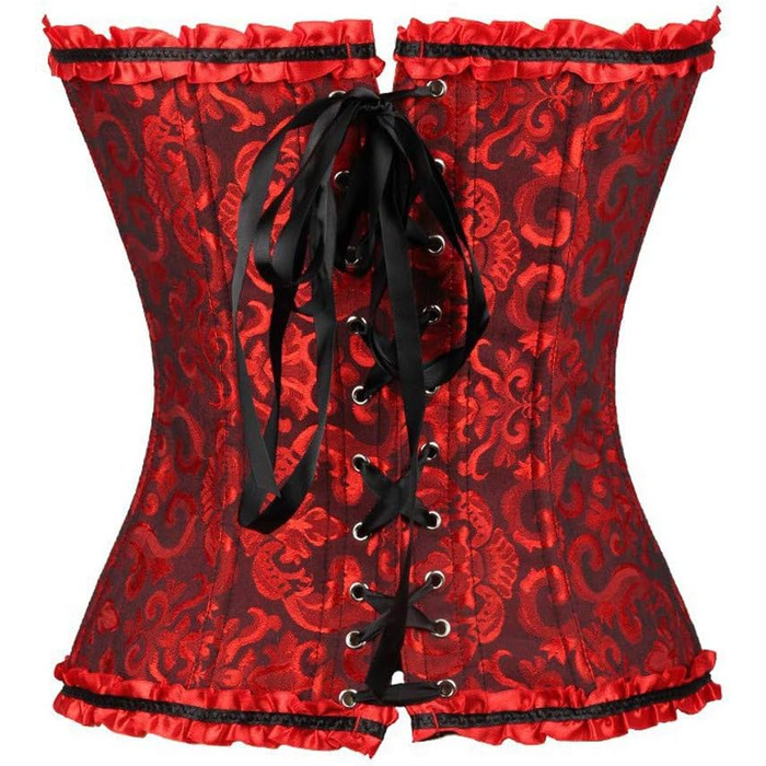Корсет жіночий сексуальний, корсаж вінтажний готичний, бюстгальтер корсет у стилі стимпанк, топ корсет для жінок з великою грудьми, корсаж-шнурівка, талія, спідня білизна, корсет поверх бюсту, корсет вампір (4XL, червоний)