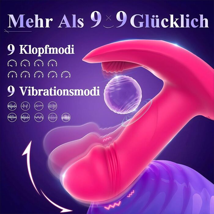 Інтимні іграшки для пар EAWESION: вібратор-аналізатор, масажер для жінок, 9 режимів, стимулятор G-точки та клітора, червоний