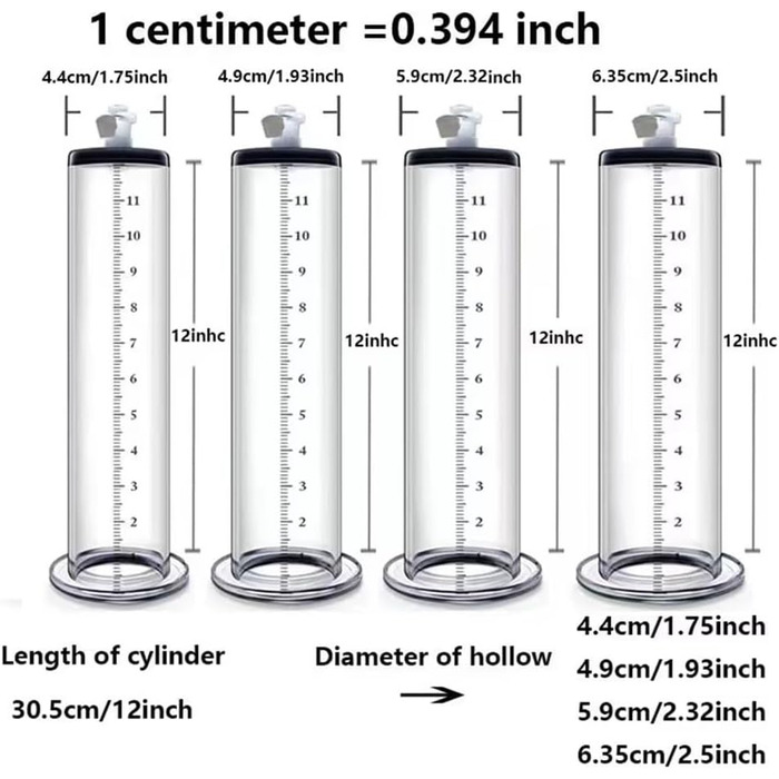 Вакуумний екстендер для збільшення пеніса Guspiun з манометром, для тренувань та SM, 12*2.5IN