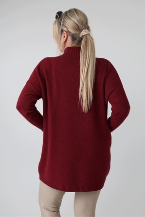 Жіночий світшот FEMIMODA oversize червоного кольору, довжиною до середини стегна, розмір 44/46